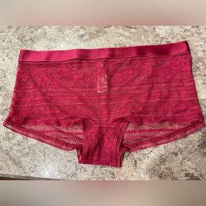 VS PINK Lace Boyshort Shorty Panty Large NWT